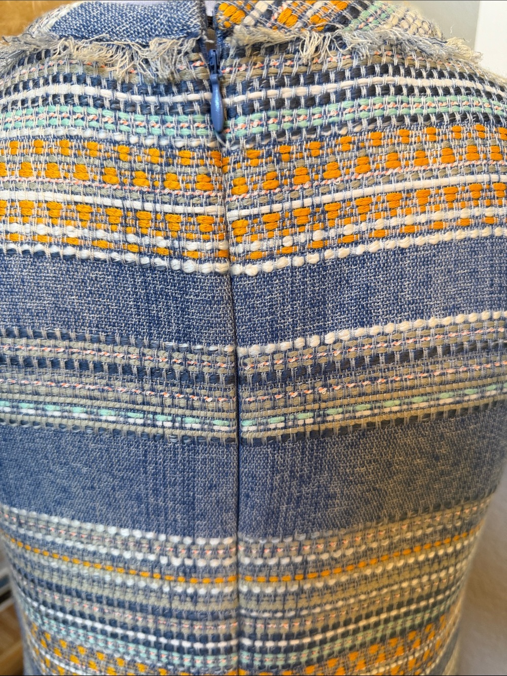 Anthropologie Akemi + Kin Sleeveless Shift Dress Blue Stripe Size 2 - Picture 6 of 8